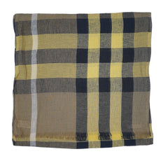 Linen Plaid Print Vintage Pre-Loved Scarf