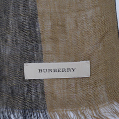 Linen Plaid Print Vintage Pre-Loved Scarf