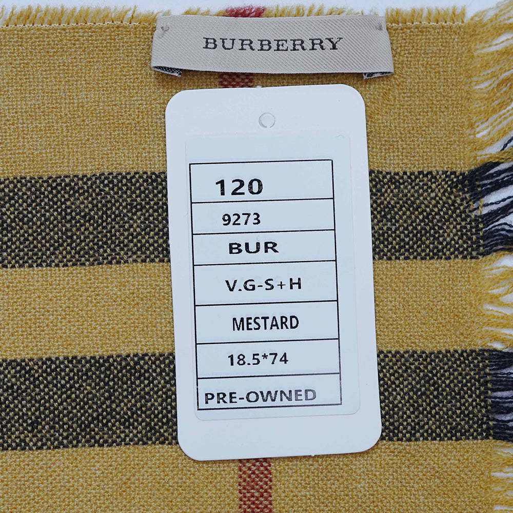 Wool/Cashmere Plaid Print Vintage Pre-Loved Scarf