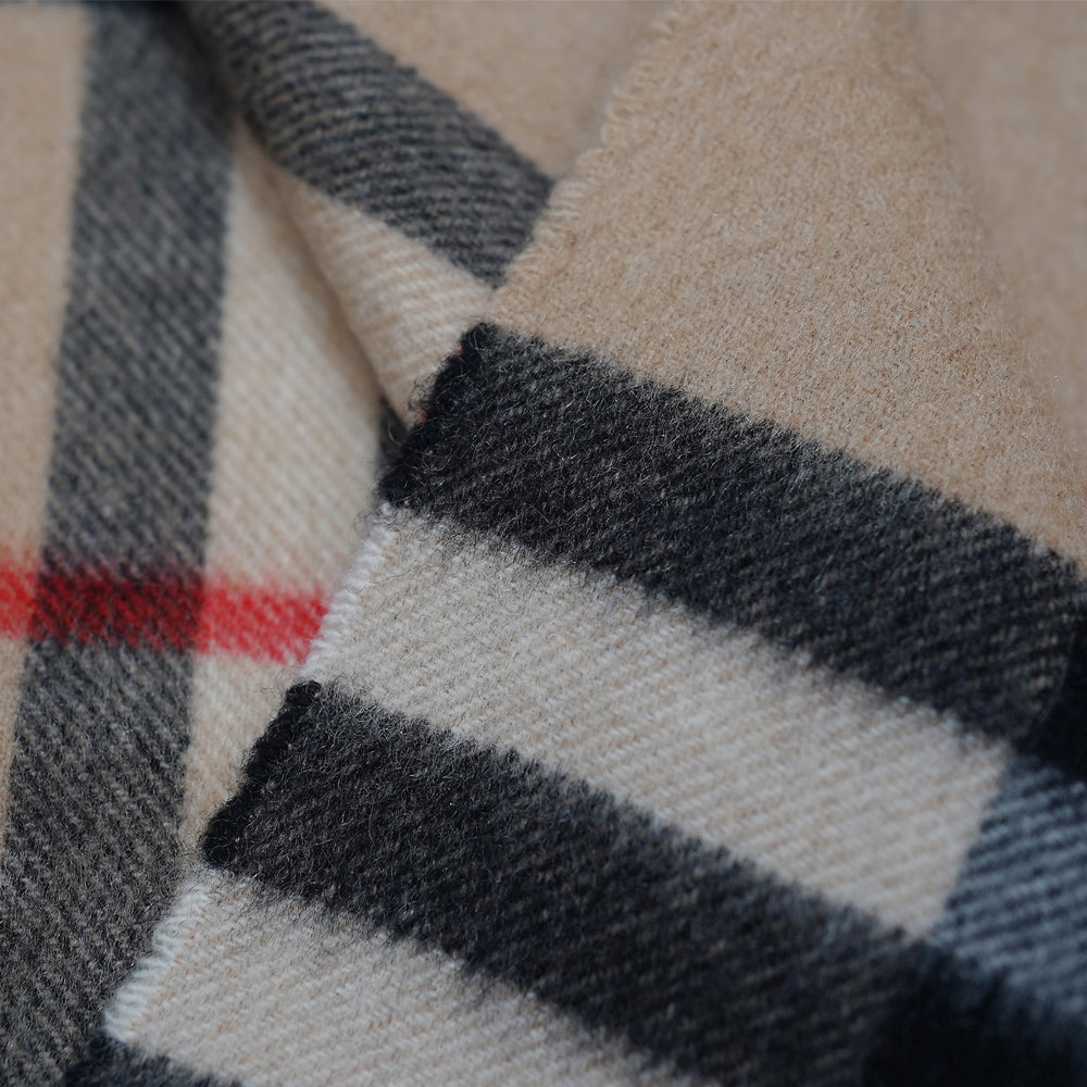 Cashmere Plaid Print Vintage Pre-Loved Scarf