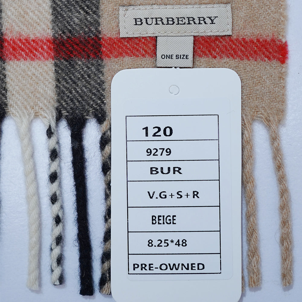 Cashmere Plaid Print Vintage Pre-Loved Scarf