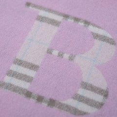 Merino/Cashmere Logo & Plaid Print Vintage Pre-Loved Scarf