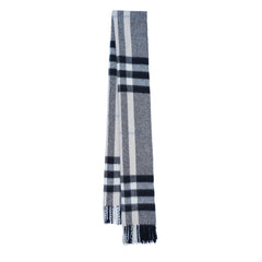 Merino/Cashmere Plaid Print Vintage Pre-Loved Scarf