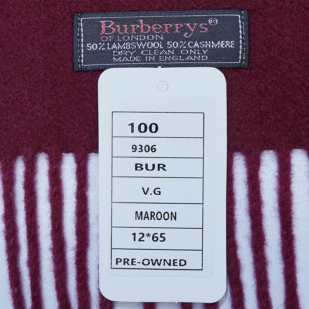 Cashmere Plain Print Vintage Pre-Loved Scarf