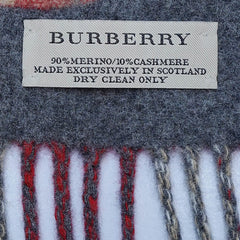 Merino/Cashmere Logo Plaid Print Vintage Pre-Loved Scarf