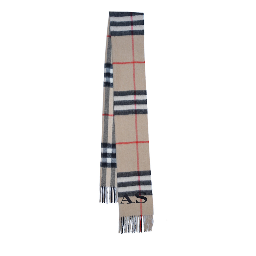 Cashmere Large Check Vintage Pre-Loved Scarf
