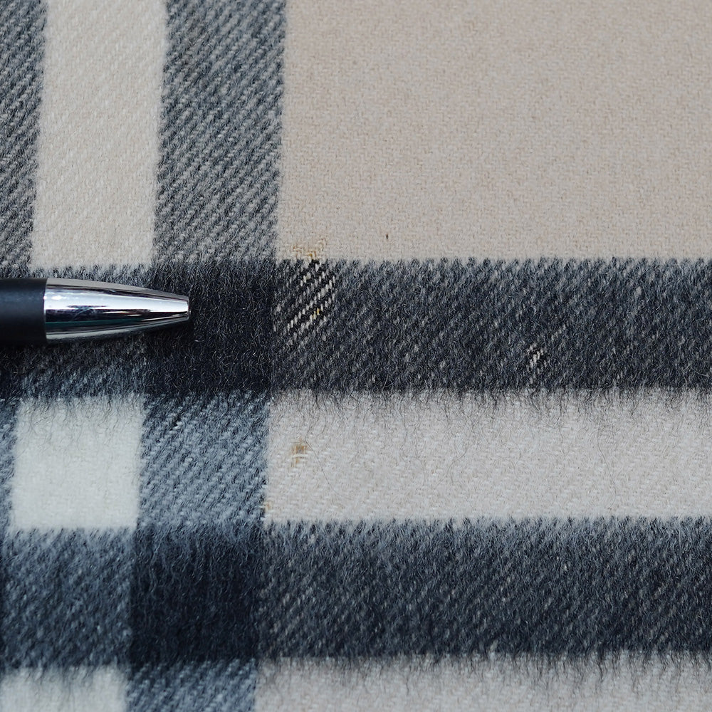 Cashmere Large Check Vintage Pre-Loved Scarf