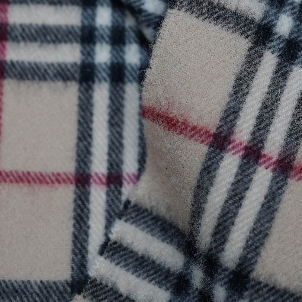 Merino Wool Plaid Print Vintage Pre-Loved Scarf