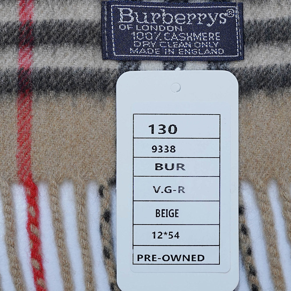 Cashmere Plaid Print Vintage Pre-Loved Scarf