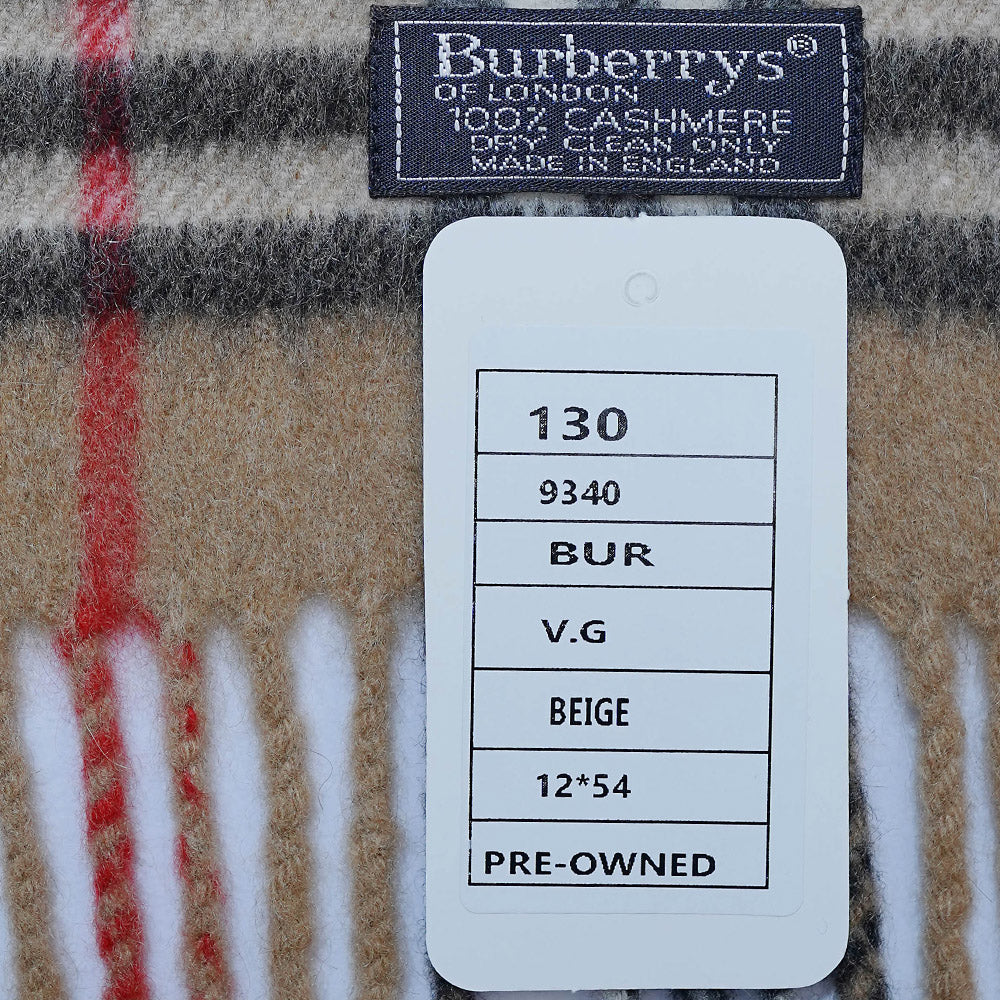 Cashmere Plaid Print Vintage Pre-Loved Scarf