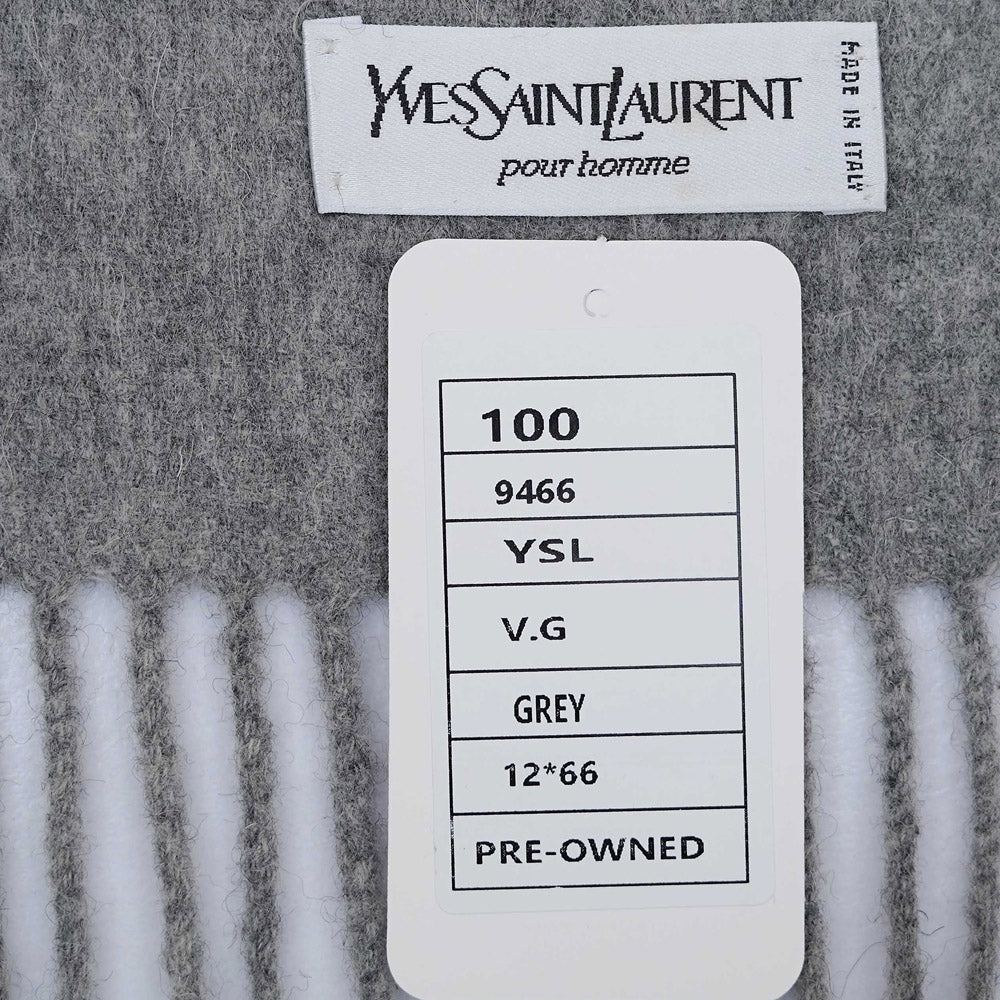 YSL Wool Plain Vintage Pre-Loved Scarf