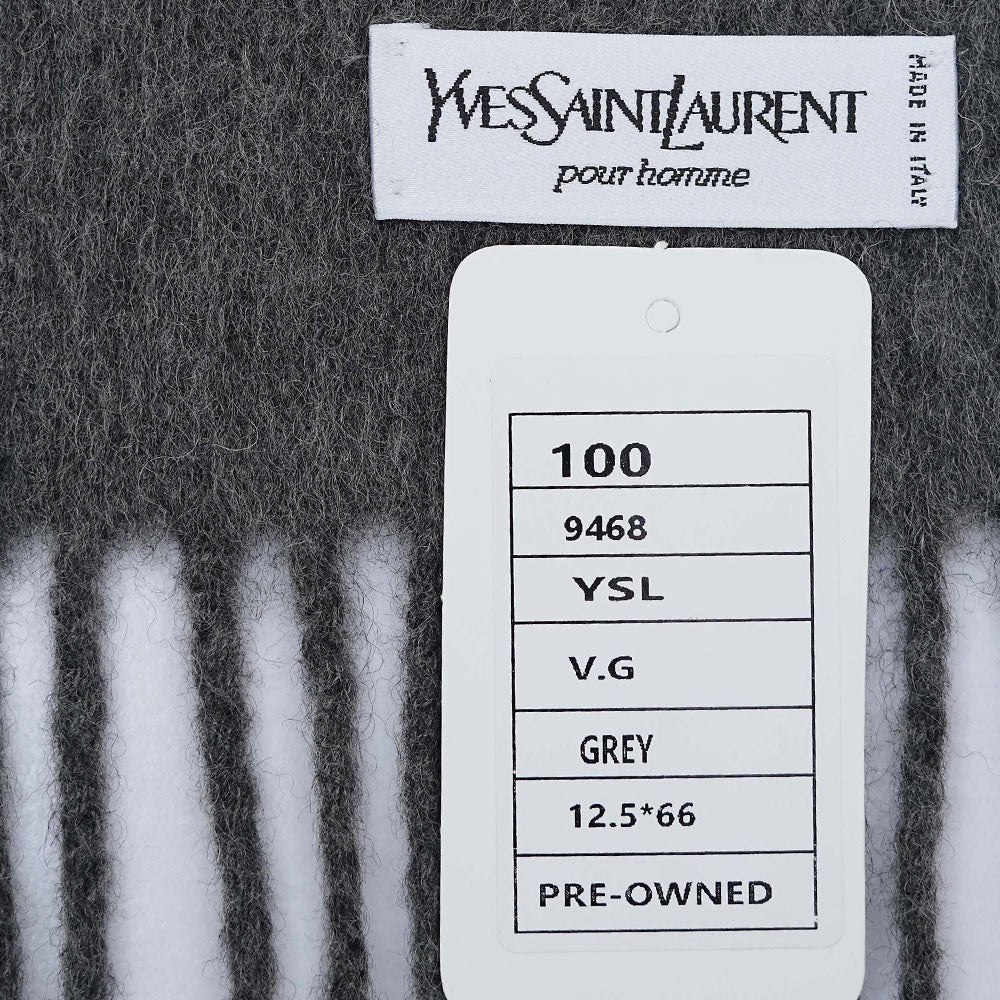 YSL Wool Plain Vintage Pre-Loved Scarf
