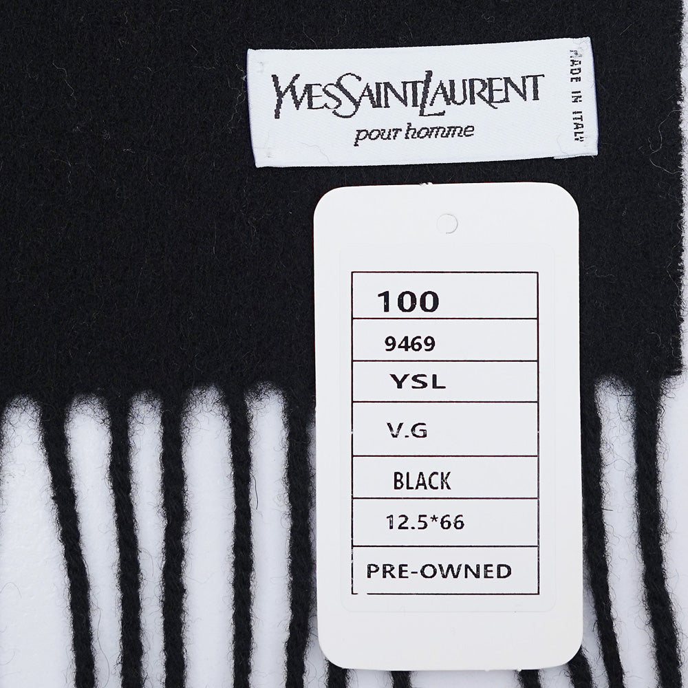 YSL Wool Plain Vintage Pre-Loved Scarf