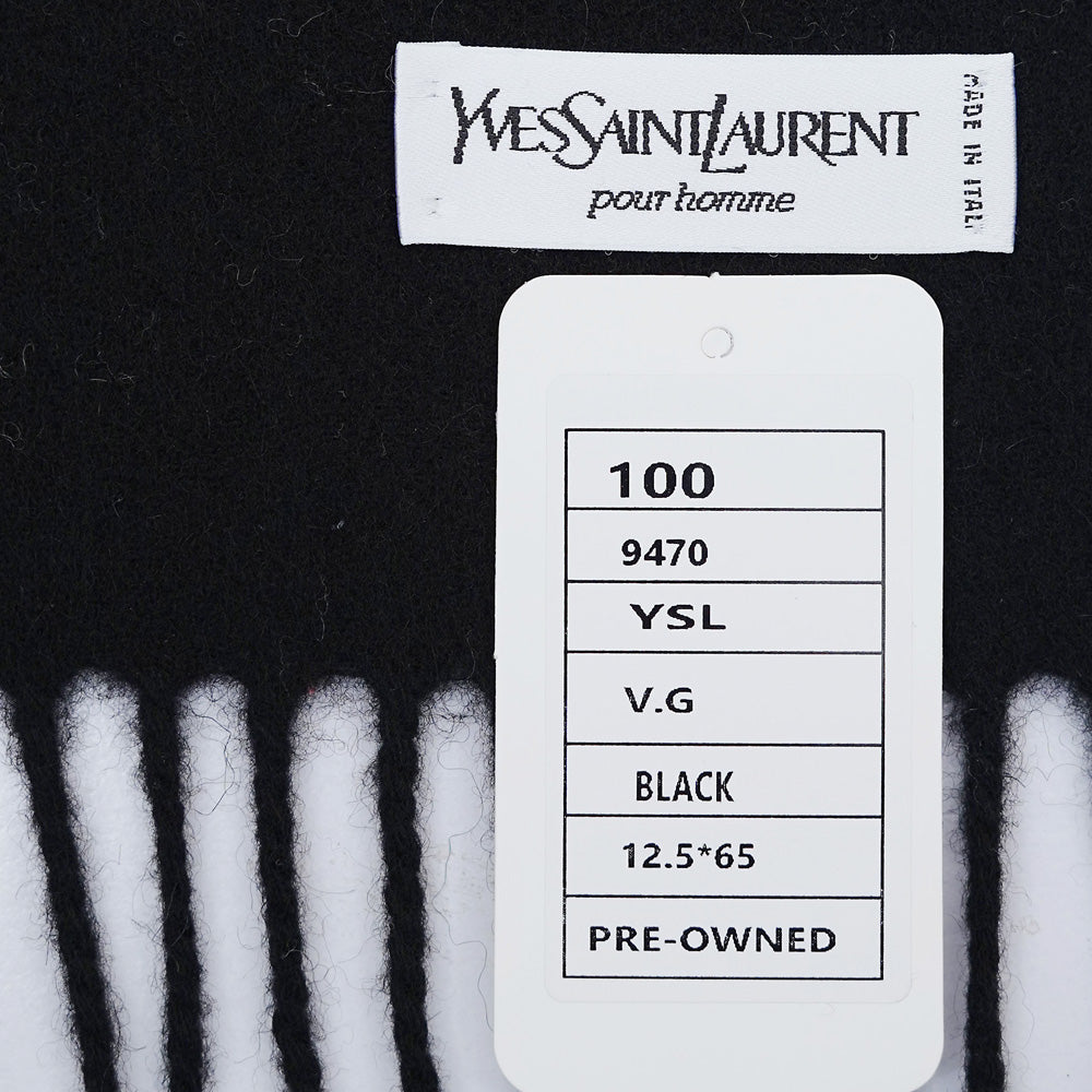 YSL Wool Plain Vintage Pre-Loved Scarf