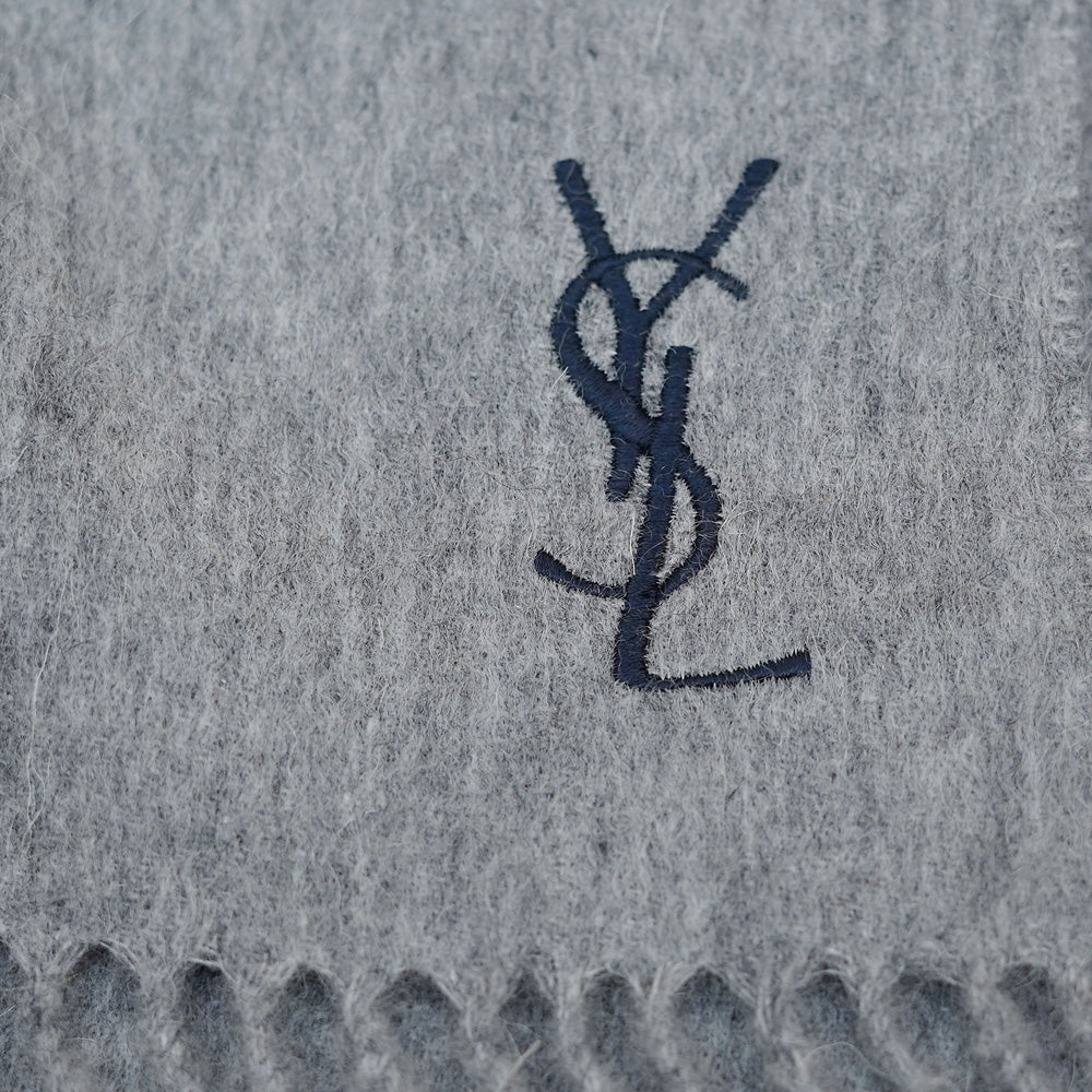 YSL Wool Plain Vintage Pre-Loved Scarf