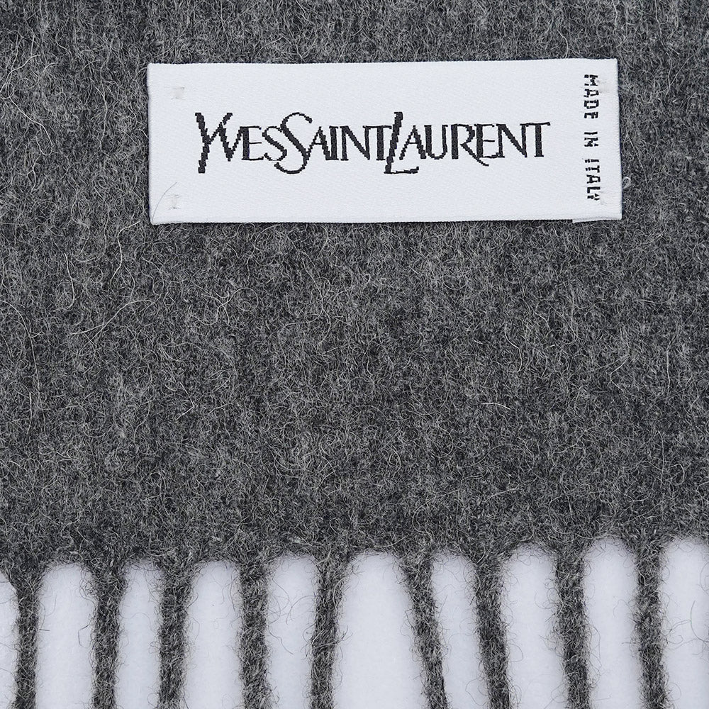 YSL Wool Plain Vintage Pre-Loved Scarf
