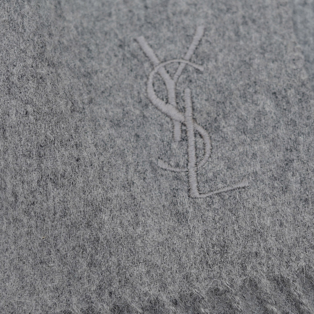 YSL Merino Wool Plain Vintage Pre-Loved Scarf