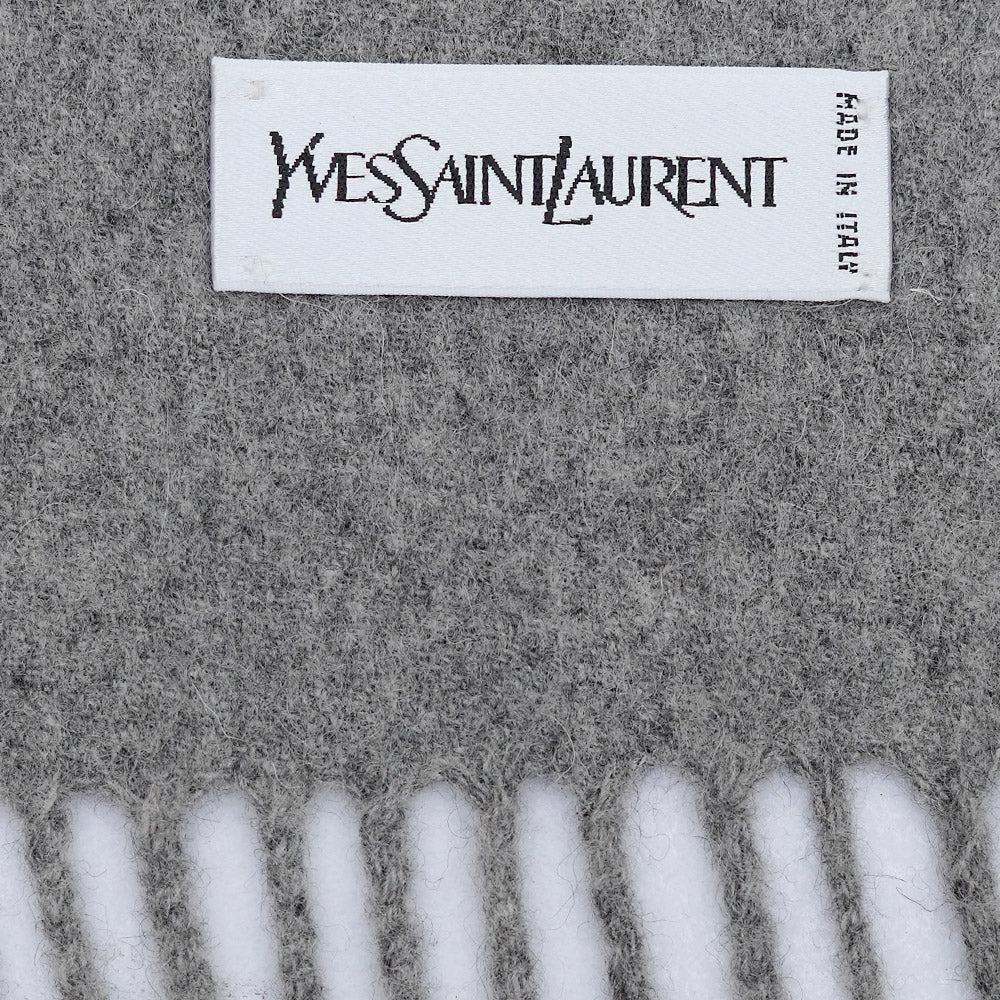 YSL Merino Wool Plain Vintage Pre-Loved Scarf