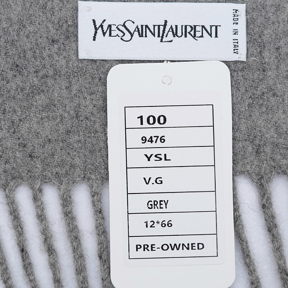 YSL Merino Wool Plain Vintage Pre-Loved Scarf