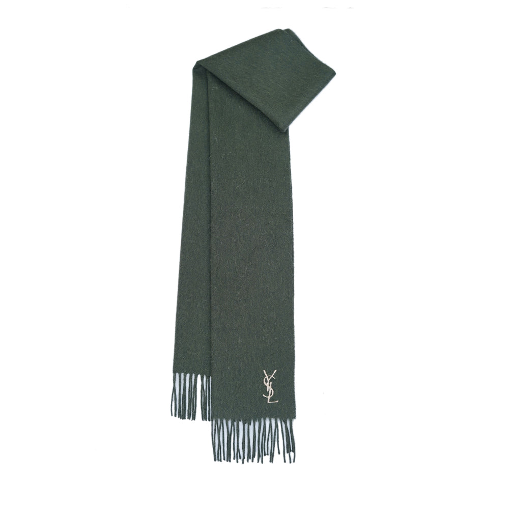 YSL Wool Plain Vintage Pre-Loved Scarf