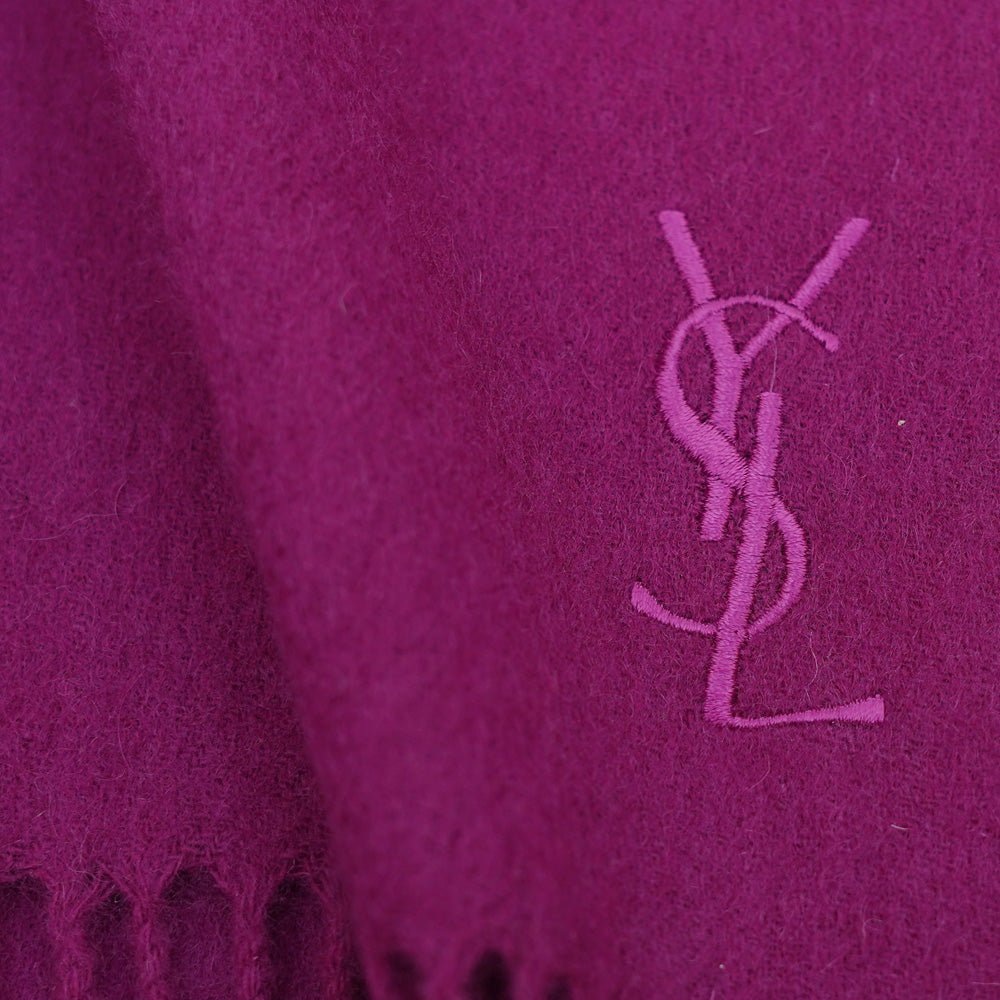 YSL Wool Plain Vintage Pre-Loved Scarf