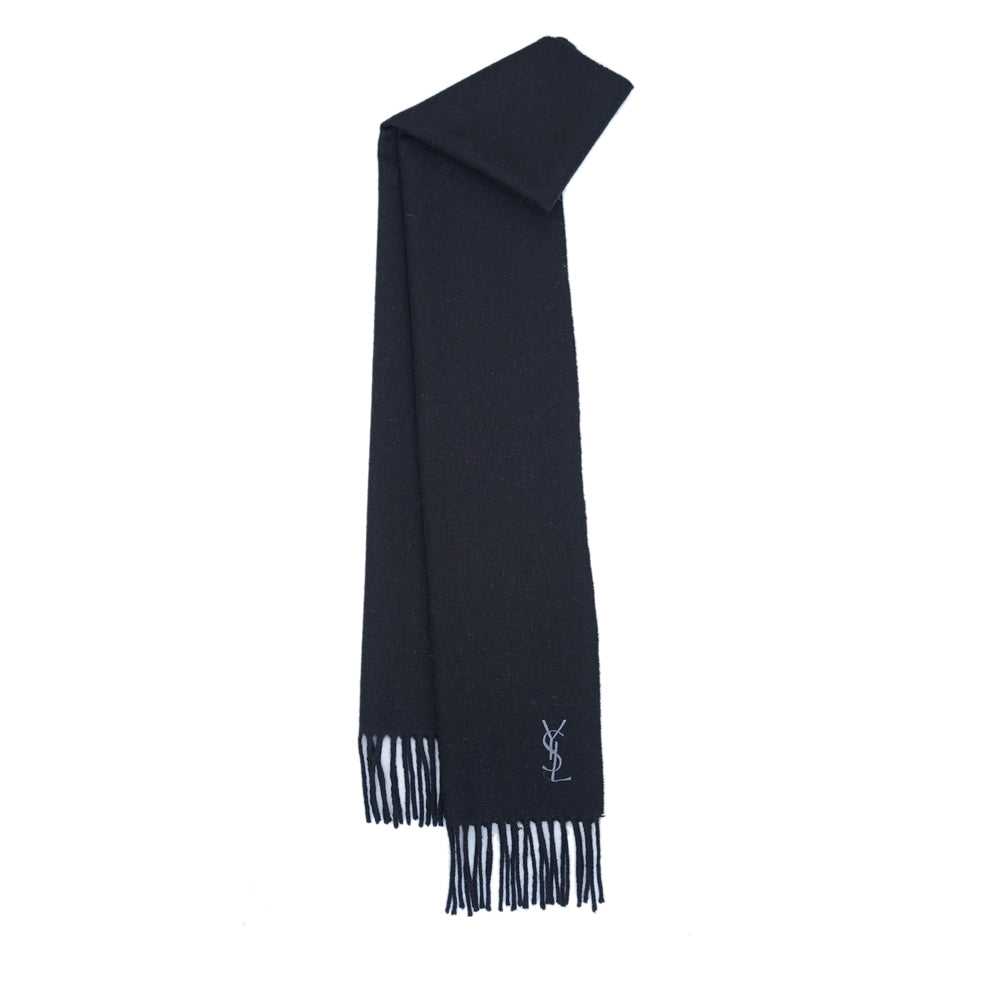 YSL Wool Plain Vintage Pre-Loved Scarf