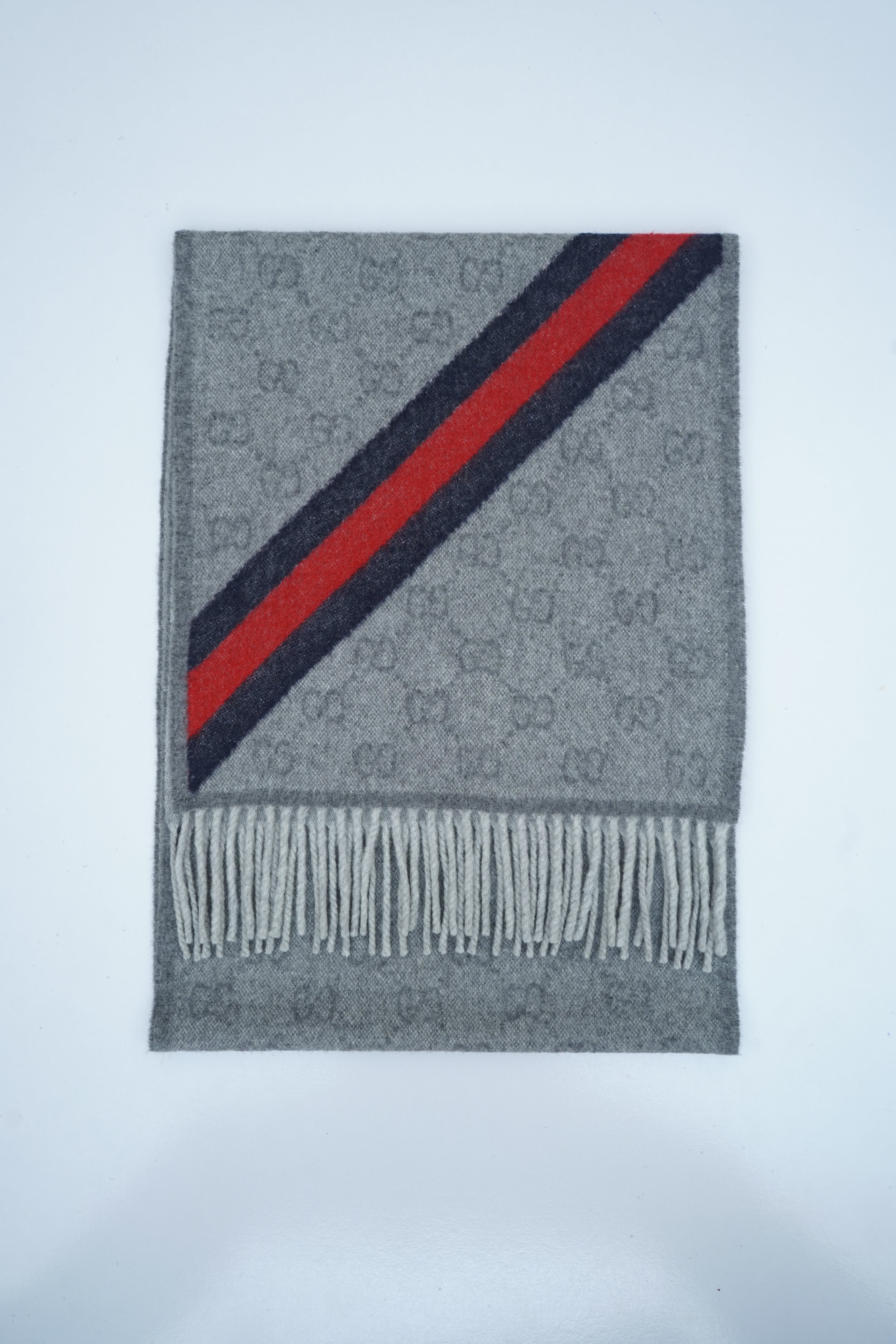 Gucci Monogram Supreme GG Wool Scarf (Pre-owned)